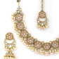 Priyaasi Women Peach Beads Pearls Kundan Gold-Polished Floral Traditional MaangTika Jewellery Set - Swadesiicart