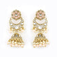 Priyaasi Women Peach Beads Pearls Kundan Gold-Polished Floral Traditional MaangTika Jewellery Set - Swadesiicart