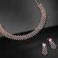 Priyaasi Women American Diamond Rose Gold-Polished Ethnic Jewellery Set - Noz2Toz