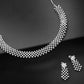 Priyaasi Women American Diamond Silver Plated Ethnic Jewellery Set - Noz2Toz
