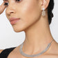 Priyaasi Women American Diamond Silver Plated Ethnic Jewellery Set - Swadesiicart