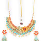 Priyaasi Women Multi-Color Kundan Pearls Gold-Polished Floral Jewellery Set - Swadesiicart