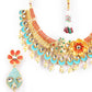 Priyaasi Women Multi-Color Kundan Pearls Gold-Polished Floral Jewellery Set - Swadesiicart