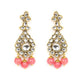 Priyaasi Women Pink Beads Pearls Kundan Gold-Polished Jewellery Set with Maang Tikka - Swadesiicart
