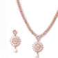 Priyaasi Women Dreamy Dahlia - American Diamond Rose Gold-Polished Jewellery Set - Swadesiicart