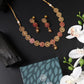 Priyaasi Women Ruby Kundan Pearls Gold-Polished Jewellery Set - Swadesiicart