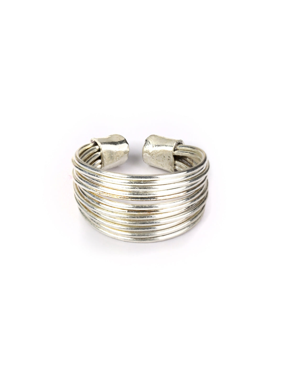 Priyaasi Women Silver Plated Necklace with Earrings, Ring & Bracelet - Swadesiicart