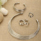 Priyaasi Women Silver Plated Necklace with Earrings, Ring & Bracelet - Noz2Toz