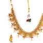 Priyaasi Women Beads Ruby Emerald Gold-Polished Temple Jewellery Set - Swadesiicart