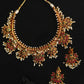 Priyaasi Women Ruby Emerald Beads Gold-Polished Jewellery Set - Noz2Toz