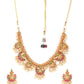Priyaasi Women Ruby Emerald Beads Gold-Polished Jewellery Set - Swadesiicart