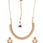 Priyaasi Women Gold-Polished Leaf Patterned Jewellery Set - Swadesiicart