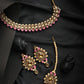 Priyaasi Women Pink Kundan Pearls Gold-Polished Jewellery Set with MaangTikka - Swadesiicart
