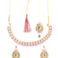 Priyaasi Women Pink Kundan Pearls Gold-Polished Jewellery Set with MaangTikka - Noz2Toz