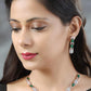 Priyaasi Women Green American Diamond Rose Gold-Polished Jewellery Set - Swadesiicart