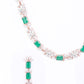 Priyaasi Women Green American Diamond Rose Gold-Polished Jewellery Set - Swadesiicart