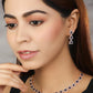 Priyaasi Women Blue American Diamond Rose Gold-Polished Jewellery Set - Swadesiicart