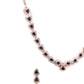 Priyaasi Women Blue American Diamond Rose Gold-Polished Jewellery Set - Swadesiicart