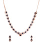 Priyaasi Women Blue American Diamond Rose Gold-Polished Jewellery Set - Swadesiicart