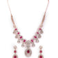 Priyaasi Women Ruby Roll - Pink American Diamond Rose Gold-Polished Jewellery Set - Swadesiicart