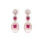 Priyaasi Women Ruby Roll - Pink American Diamond Rose Gold-Polished Jewellery Set - Swadesiicart