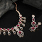Priyaasi Women Ruby Roll - Pink American Diamond Rose Gold-Polished Jewellery Set - Noz2Toz