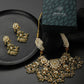 Priyaasi Women White Beads Pachi Kundan Gold-Polished Jewellery Set - Swadesiicart