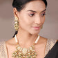 Priyaasi Women White Beads Pachi Kundan Gold-Polished Jewellery Set - Swadesiicart