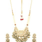 Priyaasi Women White Beads Pachi Kundan Gold-Polished Jewellery Set - Noz2Toz