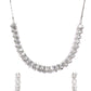 Priyaasi Women Dazzle Blocked-Silver Plated American Diamond Jewellery Set - Swadesiicart