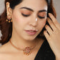 Priyaasi Women Kemp Stones Gold-Polished Floral Jewellery Set - Swadesiicart