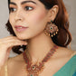 Priyaasi Women Multi-Color Kemp Stones American Diamond Gold-Polished Jewellery Set - Swadesiicart