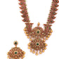 Priyaasi Women Multi-Color Kemp Stones American Diamond Gold-Polished Jewellery Set - Swadesiicart