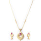 Priyaasi Women Maroon Ruby American Diamond Gold-Polished Jewellery Set - Swadesiicart