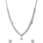 Priyaasi Women Grey American Diamond Cubic Zirconia Gun Metal Plated Jewellery Set - Swadesiicart