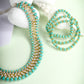Priyaasi Women Mint Green Cubic Zirconia Stones Studded Gold-Polished Jewellery Set with Bracelet - Noz2Toz
