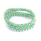 Priyaasi Women Mint Green Cubic Zirconia Stones Studded Gold-Polished Jewellery Set with Bracelet - Swadesiicart