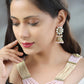 Priyaasi Women Pink Kundan Gold-Polished Raani Haar Jewellery Set - Swadesiicart