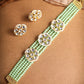 Priyaasi Women Mint Green White Kundan Gold-Polished Choket Set - Noz2Toz