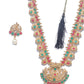 Priyaasi Women Green Kemp Stones Pearls Gold-Polished Jewellery Set - Swadesiicart
