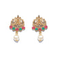 Priyaasi Women Green Kemp Stones Pearls Gold-Polished Jewellery Set - Swadesiicart