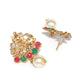 Priyaasi Women Green Kemp Stones Pearls Gold-Polished Jewellery Set - Swadesiicart