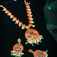 Priyaasi Women Green Ruby Kemp Stones Gold-Polished Jewellery Set - Noz2Toz