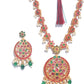 Priyaasi Women Green Ruby Kemp Stones Gold-Polished Jewellery Set - Swadesiicart