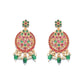 Priyaasi Women Green Ruby Kemp Stones Gold-Polished Jewellery Set - Swadesiicart