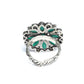 Priyaasi Women Green Floral Silver Plated Jewellery Set - Swadesiicart