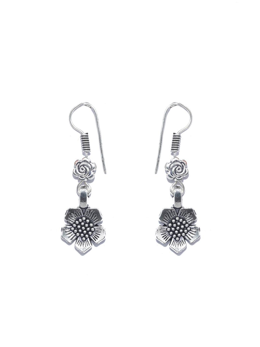 Priyaasi Women Black German Silver Plated Jewellery Set - Swadesiicart