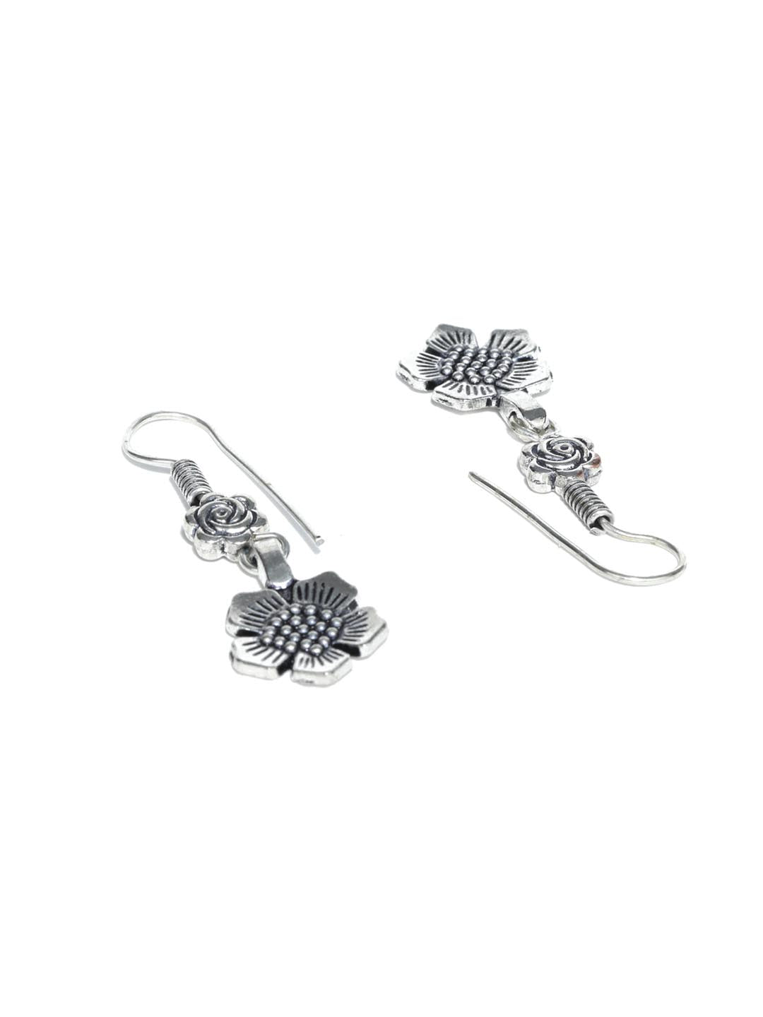 Priyaasi Women Black German Silver Plated Jewellery Set - Swadesiicart