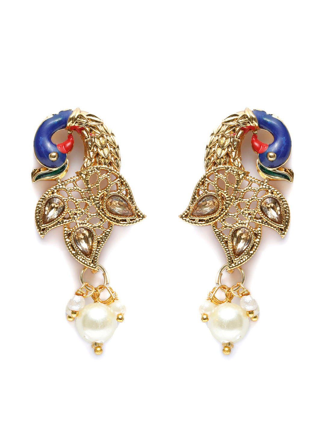 Priyaasi Women Gold-Polished Peacock Jewellery Set - Swadesiicart