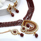 Priyaasi Women Maroon Gold-Polished Kundan Jewellery Set - Noz2Toz